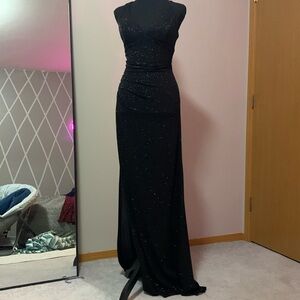 Black Glitter Prom Dress w/slit